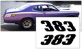 1971-74 Plymouth Duster Quarter Panel Decal Set - 383 Numeral
