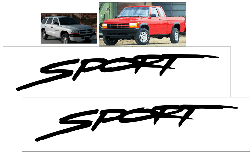 1997-03 Dodge Dakota Truck - SPORT - Door Decal Set