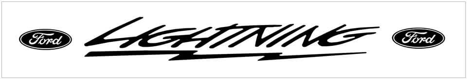 Ford Lightning Windshield Decal with Ovals - 3.75" x 36"